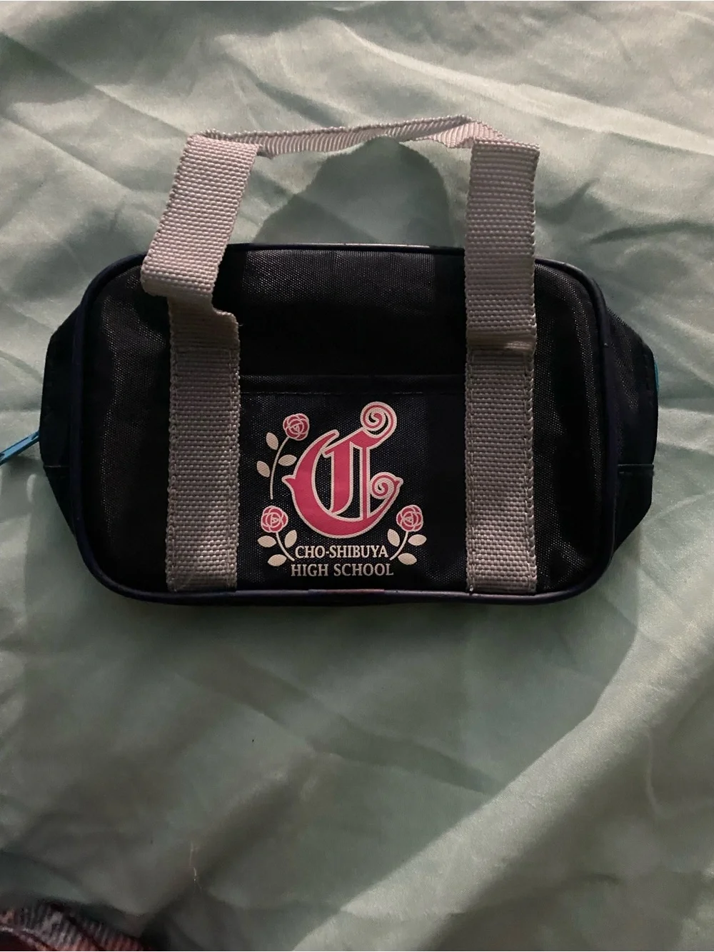CHO-SHIBUYA High School Navy Mini Tote Bag with Pink Logo